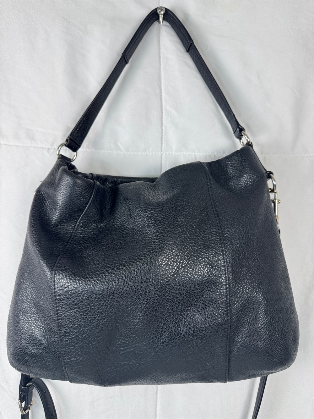 Coach Isabelle East West Hobo Crossbody Black Pebbled Leather Bag - Picture 4 of 15